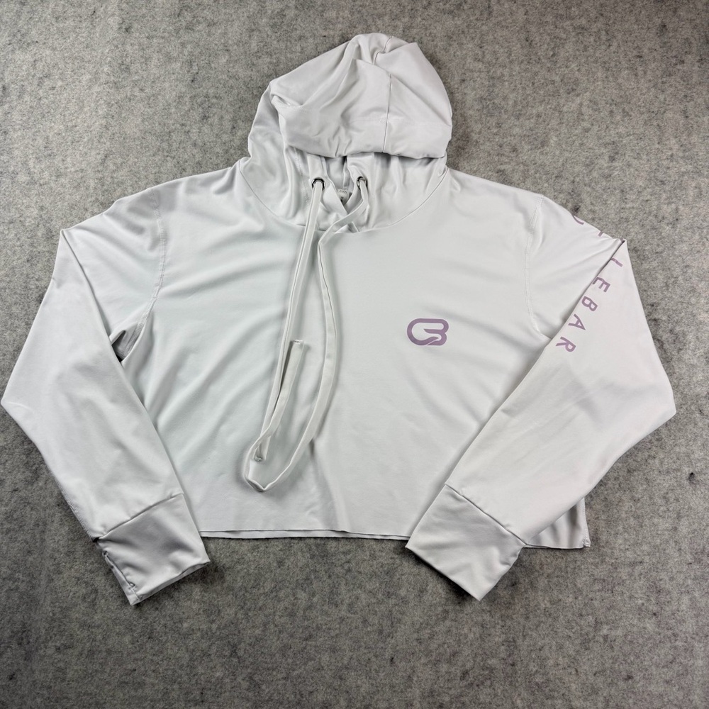Women’s AVA Active Los Angeles White Long Sleeve Cropped Hoodie Size Medium